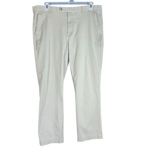 Rowm Khaki Chino Classic Tan Flat Front Casual Pants Men’s Size 40/30